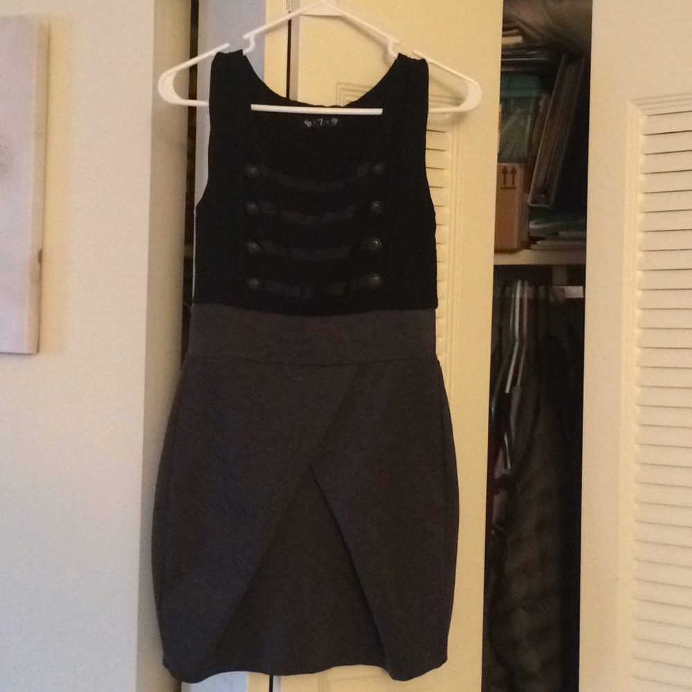 Black and gray dress